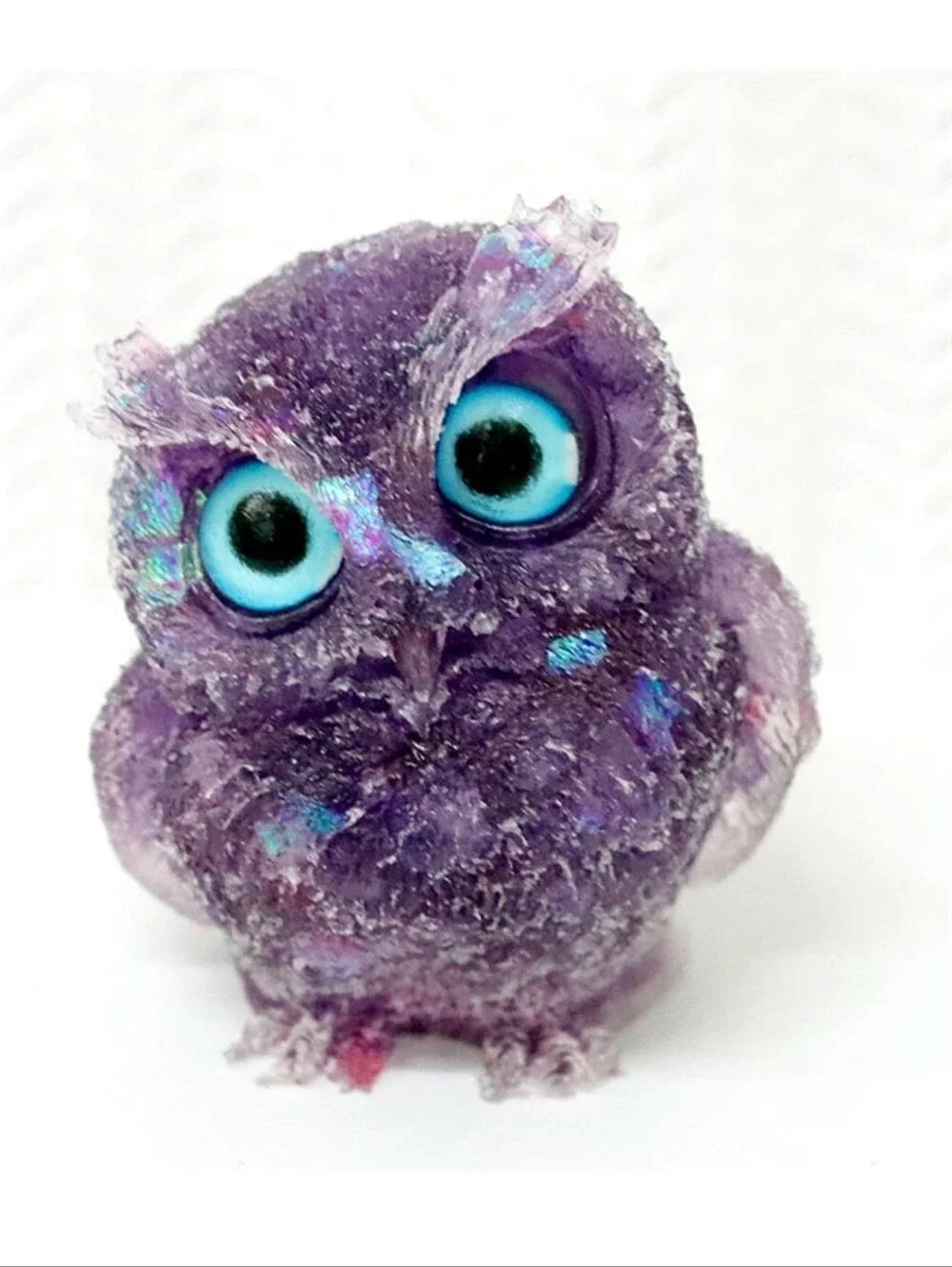 Purple Small Pet Owl Figurine - Decorative Small Pets Accessory